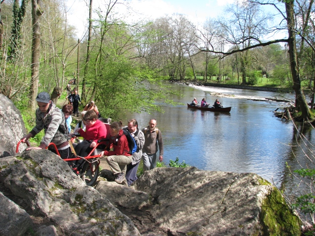 randonnée sportive avec joëlettes, Hotton, 2012